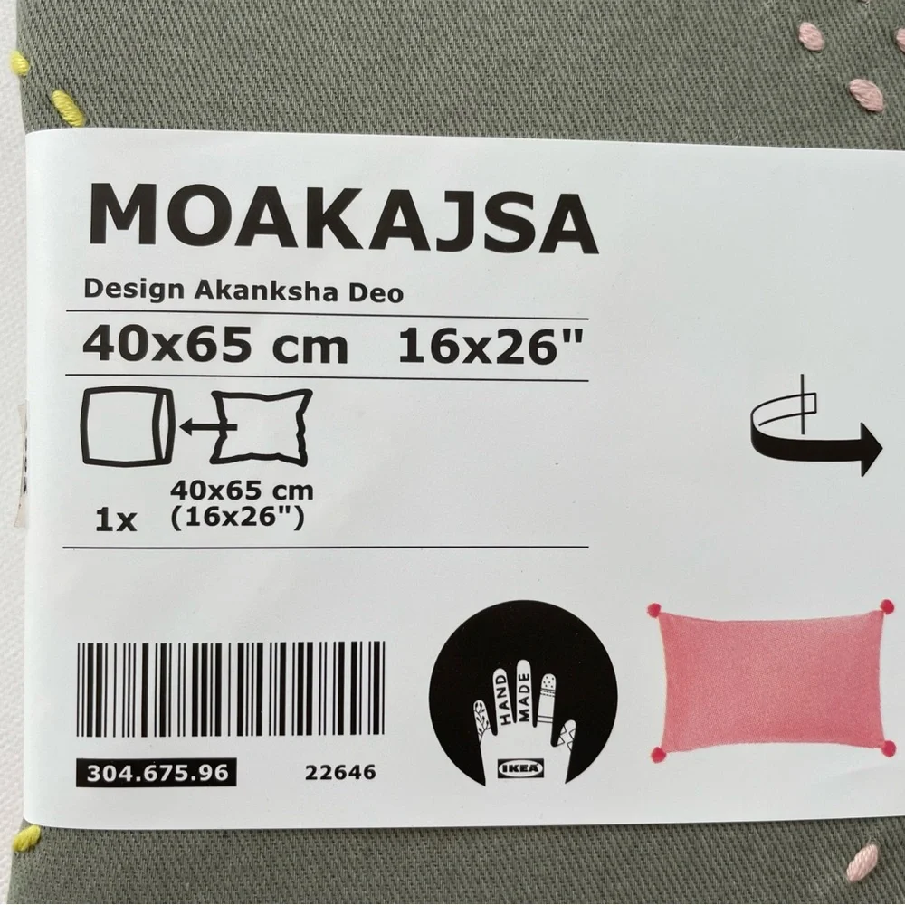 Ikea Throw Pillow Handmade Cover Moakajsa Rectangle NWT